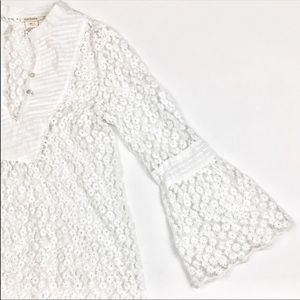Chemise Femme Sundance Blanche à Manches Longues Avec Dentelle Florale - Taille M - Occasion